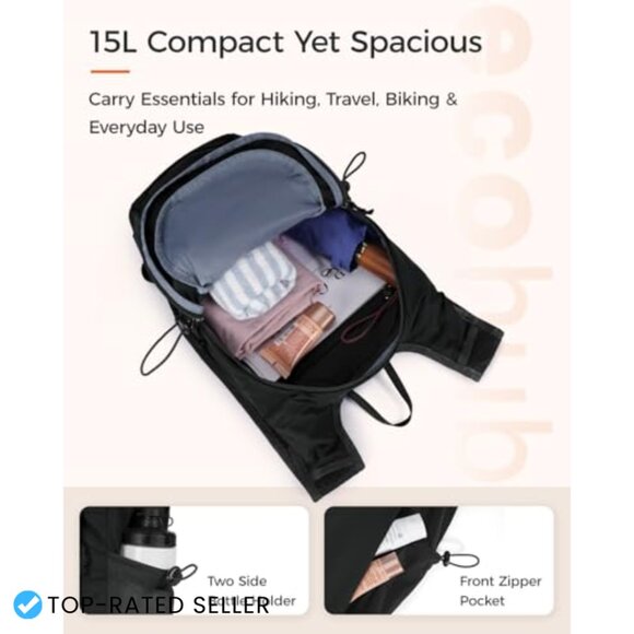 Lightweight Packable Hiking Daypack with Chest Strap Water Resistant Travel